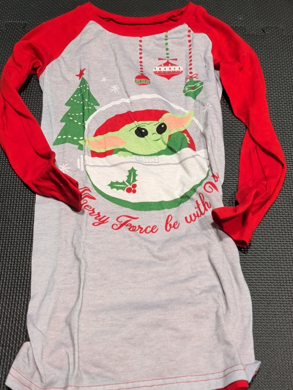 Star Wars Kids Holiday Baby Yoda Nightgown - Red & Gray